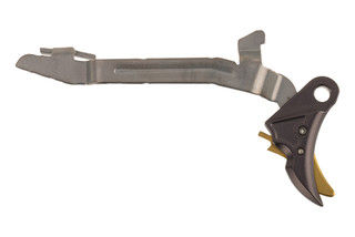 Overwatch Precision FALX Trigger Fits Glock Gen 5 and 19X in Gun Metal Gray/Gold